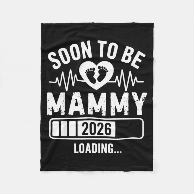 Couverture Polaire Soon To Be Mammy 26 Loading Pregnancy Announcement (Devant)