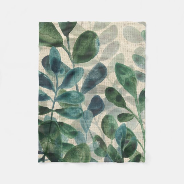 Couverture Polaire Sophistication verdoyante - Feuilles tropicaux (Devant)