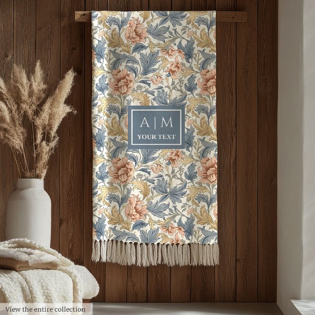 Couverture Polaire Sophistiqué style Morris cadeau motif (Sophisticated Morris style pimpernel pattern gift Fleece Blanket)