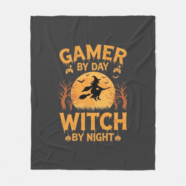 Couverture Polaire Sorcière de jeu Halloween Conception de jeu (Devant)