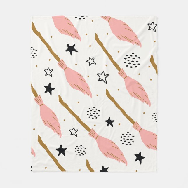 Couverture Polaire Sorcière école Motif de doodle magique (Devant)