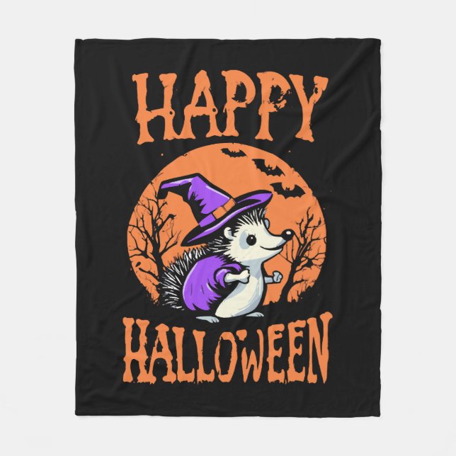 Couverture Polaire Soricidé de l'Halloween Heureux Sorcière (Devant)
