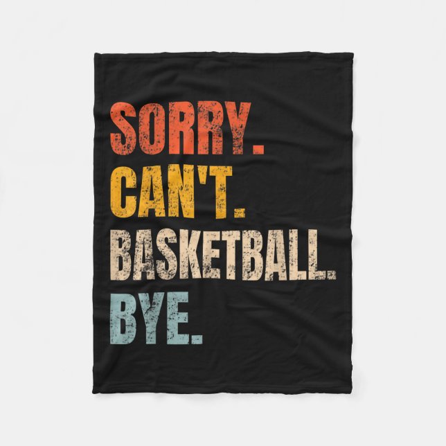 Couverture Polaire Sorry Can't Basketball Bye Retro Basketball Player (Devant)