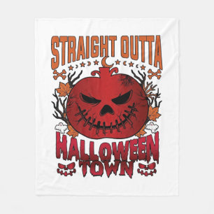 Couverture Polaire Sortis d'Halloween Town Fantômes de citrouille rou
