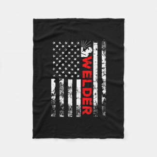 Couverture Polaire Souder Vintage USA American Flag Welder 