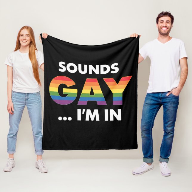 Couverture Polaire Sounds Gay Je suis Rainbow LGBTQ Pride (En situation)
