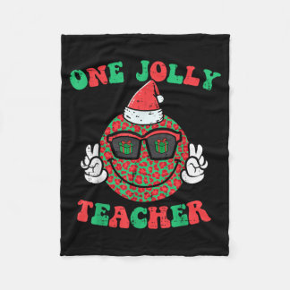 Couverture Polaire Sourire de Noël Paix Joyeux Professeur Rétro Xmas