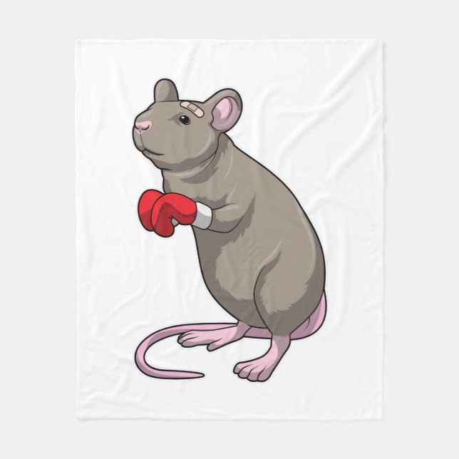 Couverture Polaire Souris à Boxing avec gants de Boxing (Devant)