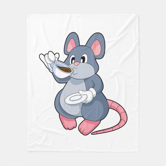 Couverture Polaire Souris avec Café Cup (Devant)