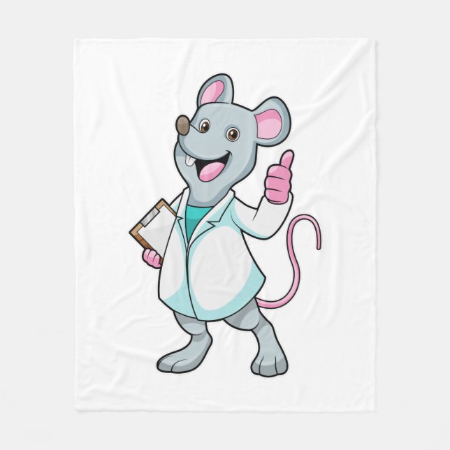 Couverture Polaire Souris comme docteur avec manteau de docteur (Devant)