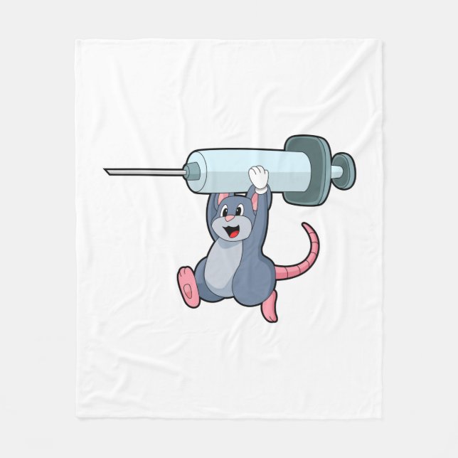 Couverture Polaire Souris comme infirmière avec Syringe.PNG (Devant)