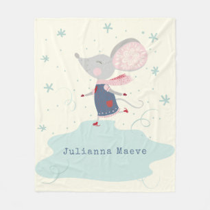 Couverture Polaire Souris de glace Whimsical Nom de vacances Personna