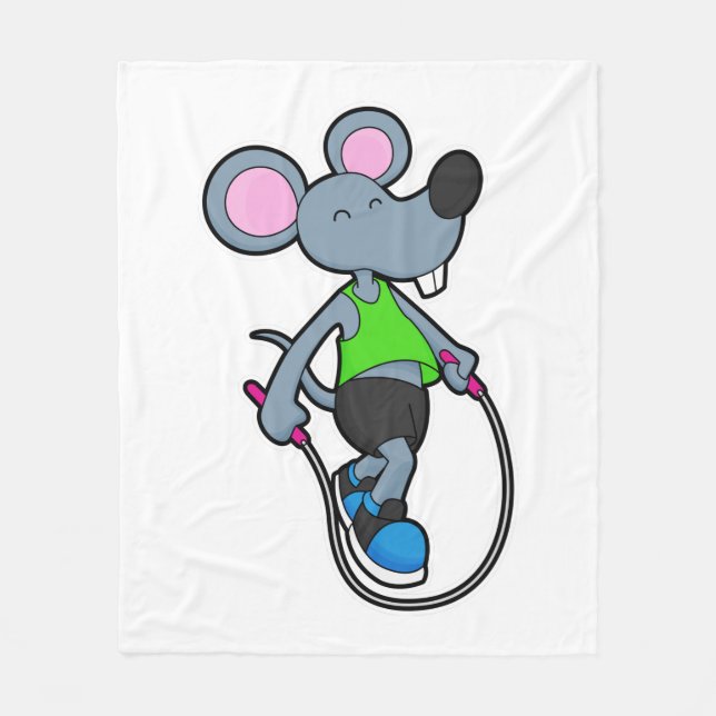 Couverture Polaire Souris en forme avec corde (Devant)