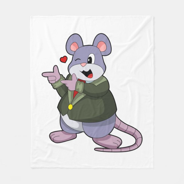 Couverture Polaire Souris en marié avec costume (Devant)