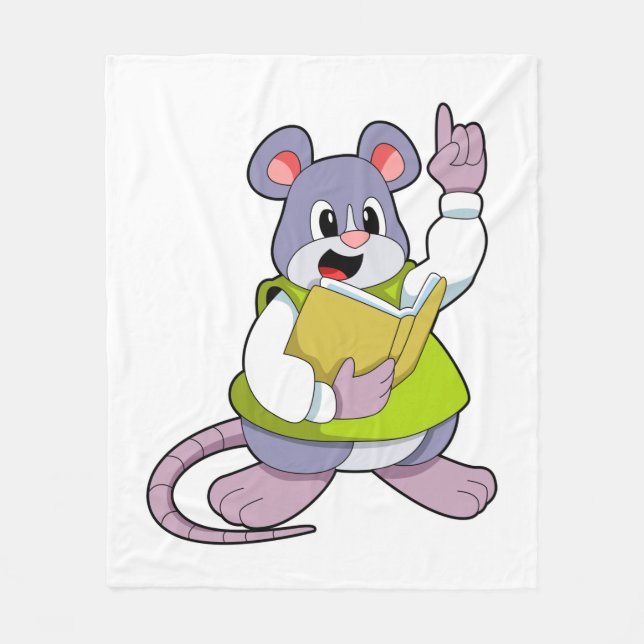 Couverture Polaire Souris enseignant avec un livre (Devant)
