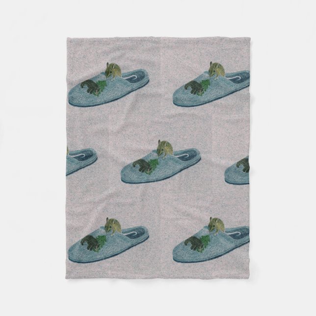 Couverture Polaire Souris et chausson (Devant)