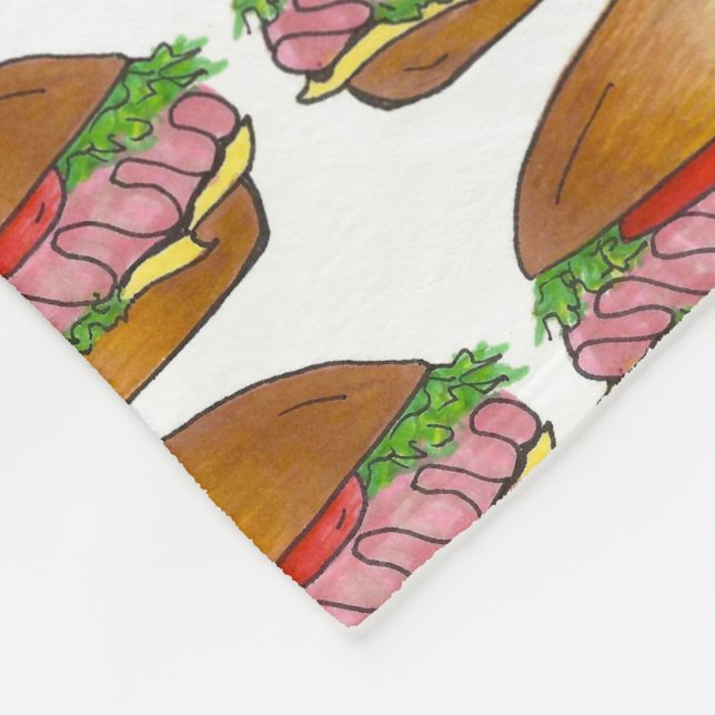 Couverture Polaire Sous-marin de Fromage de jambon Deli Sandwich Hoag (Coin)