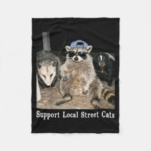 Couverture Polaire Soutenez les chats de rue locaux drôle de raton la
