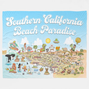Couverture Polaire Southern California Beach Paradise Fleece Blanket