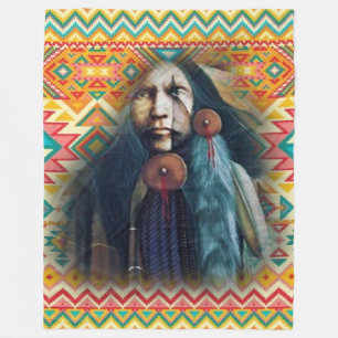Couverture Polaire Southwest Native American Brave