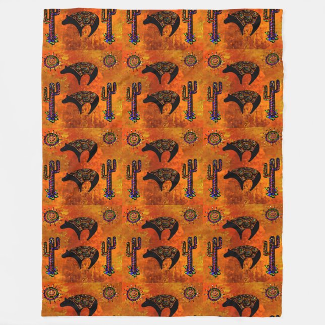 Couverture Polaire Southwestern Bear Art (Devant)