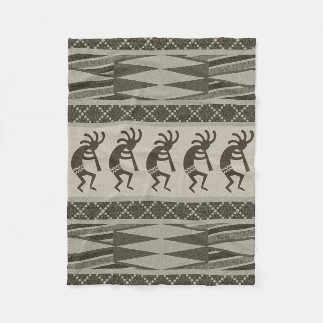 Couverture Polaire Southwestern Design Kokopelli Tribal Aztèque Motif (Devant)