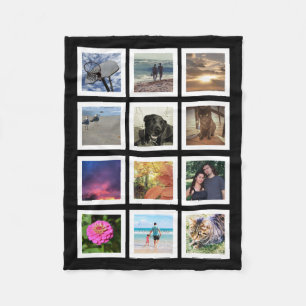 Couverture Polaire Souvenir carré de cadre d'Instagram de collage de