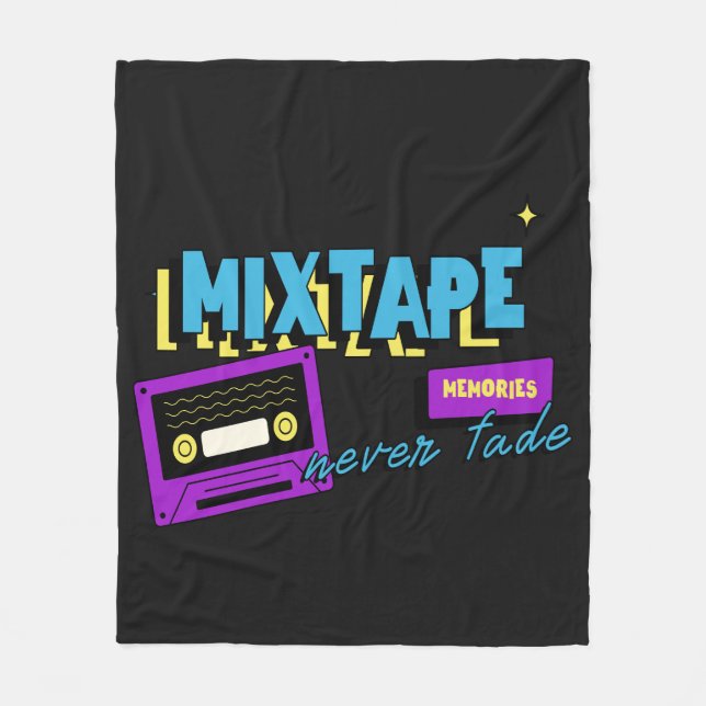 Couverture Polaire Souvenirs de mixtape Nostalgie de cassette rétro (Devant)
