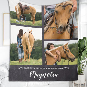 Couverture Polaire Souvenirs favoris Pet Memorial Horse Photo