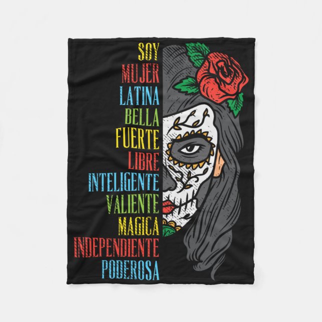 Couverture Polaire Soy Mujer Latina Crâne à sucre Femmes Cinco De May (Devant)