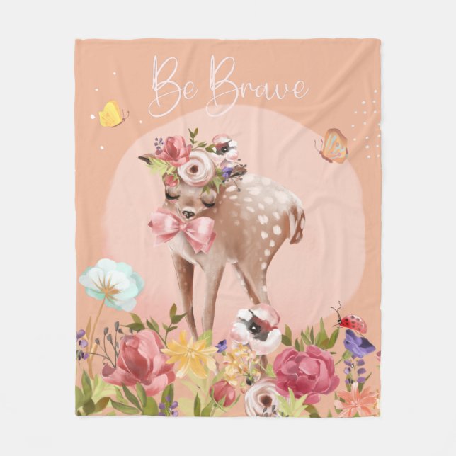 Couverture Polaire Soyez courageux Inspirational Woodland Deer Nurser (Devant)