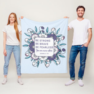 Couverture Polaire Soyez fort courageux sans peur - Bible Verse Fleec