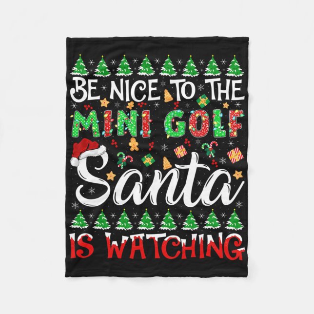 Couverture Polaire Soyez Gentil Avec Le Mini Golf Père Noël Qui Regar (Devant)