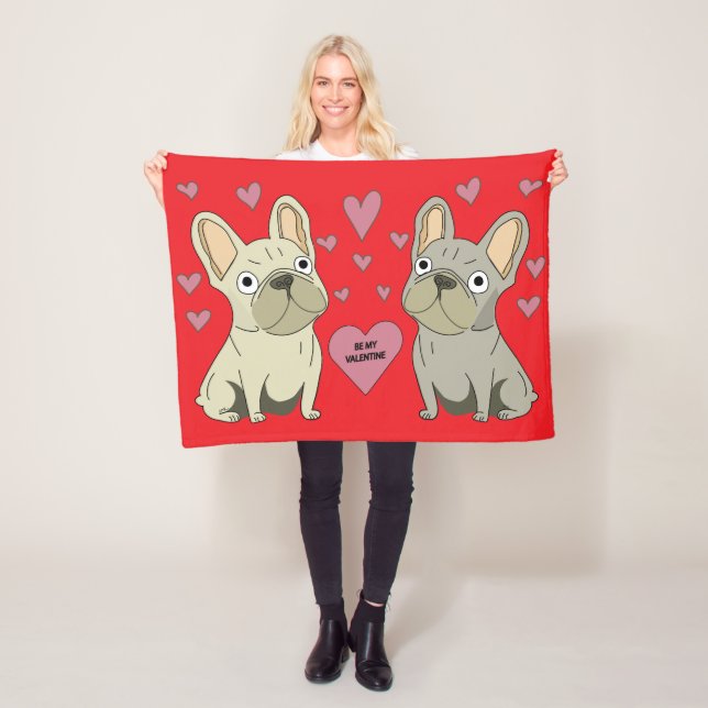 Couverture Polaire Soyez mes Saint-Valentin, chiens (En situation)
