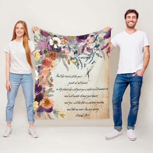 Couverture Polaire Soyez votre guide, mélange floral automnal   (En situation)