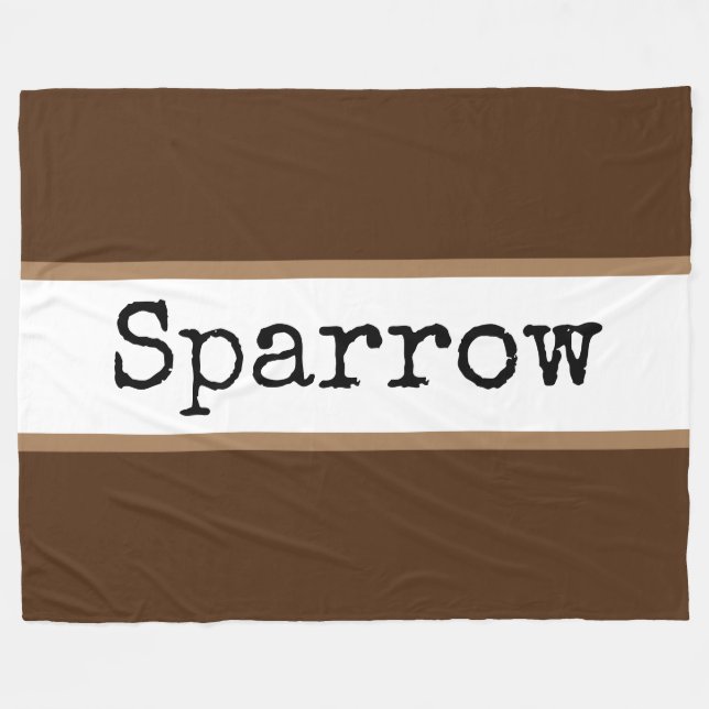 Couverture Polaire SPARROW Fun Moderne Large Brown Blancs (Devant (Horizontal))