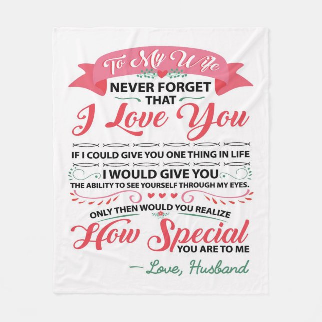 Couverture Polaire Special Quotes To My Wife | Venin pour femmes | (Devant)