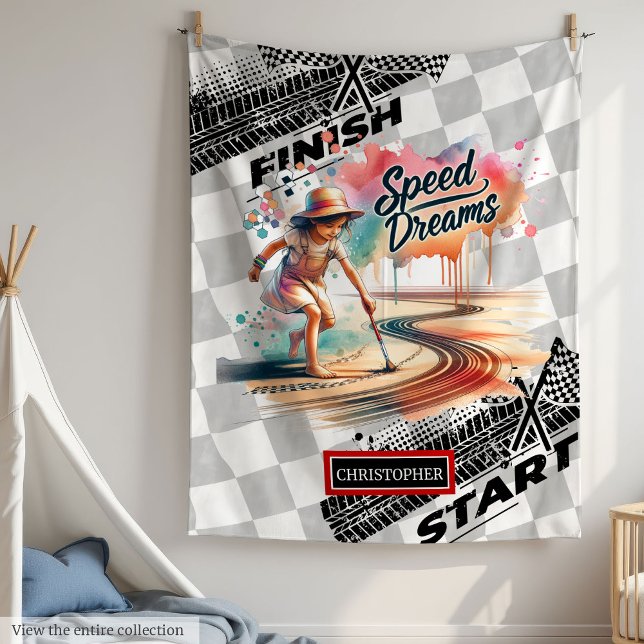 Couverture Polaire Speed Dreams Racing Blanket Formule 1 Garçon Anniv (Speed Dreams Racing Blanket Formula 1 Boy Birthday)