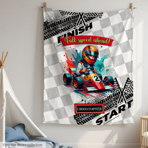 Couverture Polaire Speedy Little Boy Racing Formule 1 Blanket
