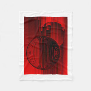 Couverture Polaire Sphères rouges et noires Art géométrique abstrait