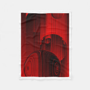 Couverture Polaire Sphères rouges et noires Art géométrique abstrait