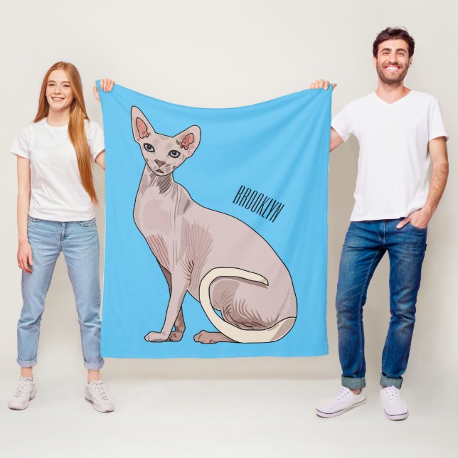 Couverture Polaire Sphynx cat (En situation)