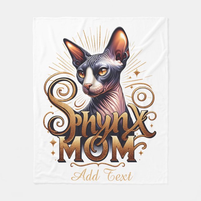 Couverture Polaire Sphynx Chat Maman Jeter Fleece Blanket Crazy Chat  (Devant)