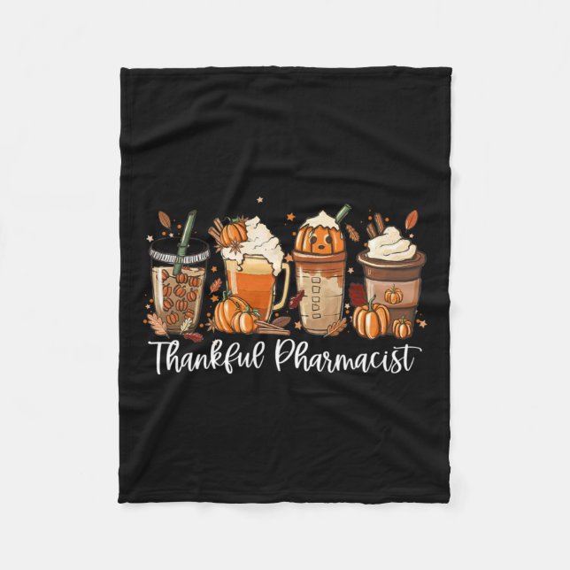 Couverture Polaire Spice Latte Fall Café Lover Thankful Pharmacist (Devant)