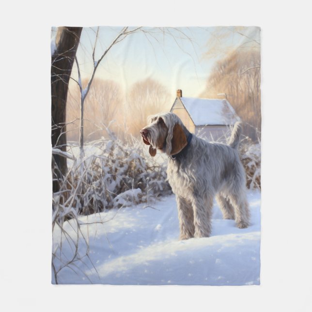 Couverture Polaire Spinone Italiano Qu'il neige Noël (Devant)