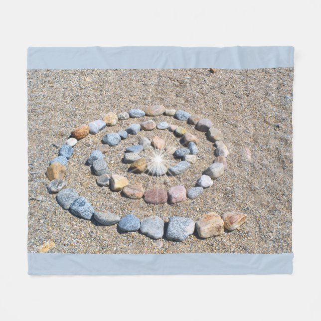 Couverture Polaire Spiral Stone Beach Art (Devant (Horizontal))
