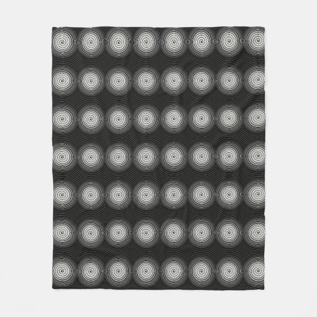Couverture Polaire Spirale Noire Et Blanche (Devant)
