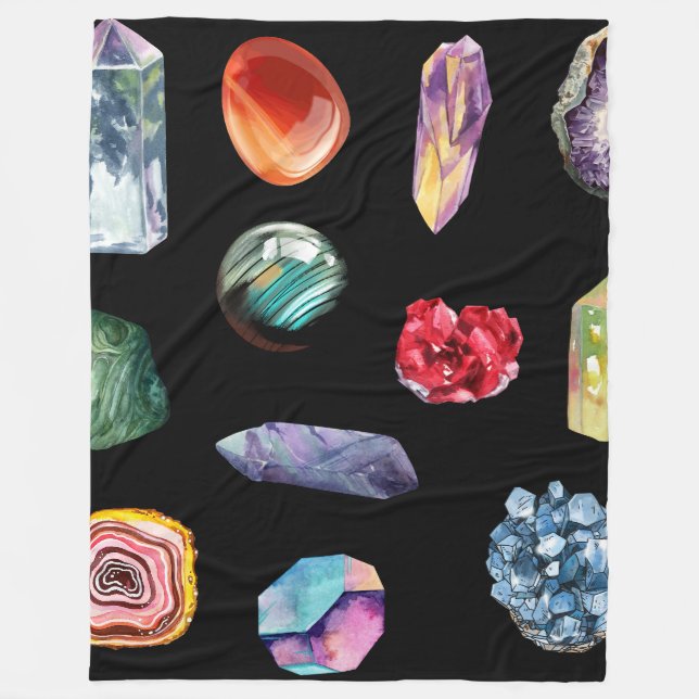 Couverture Polaire Spiritual Witchy Crystal Patten Sherpa Blanket (Devant)