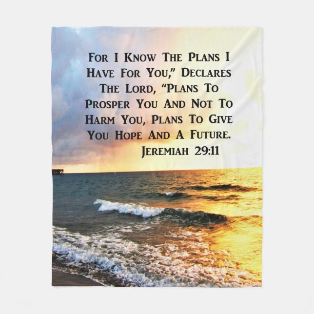 COUVERTURE POLAIRE SPIRITUEL JEREMIAH 29:11 OCEAN DESIGN (Devant)