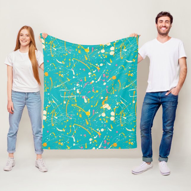 Couverture Polaire Splash de peinture Abstraite (En situation)